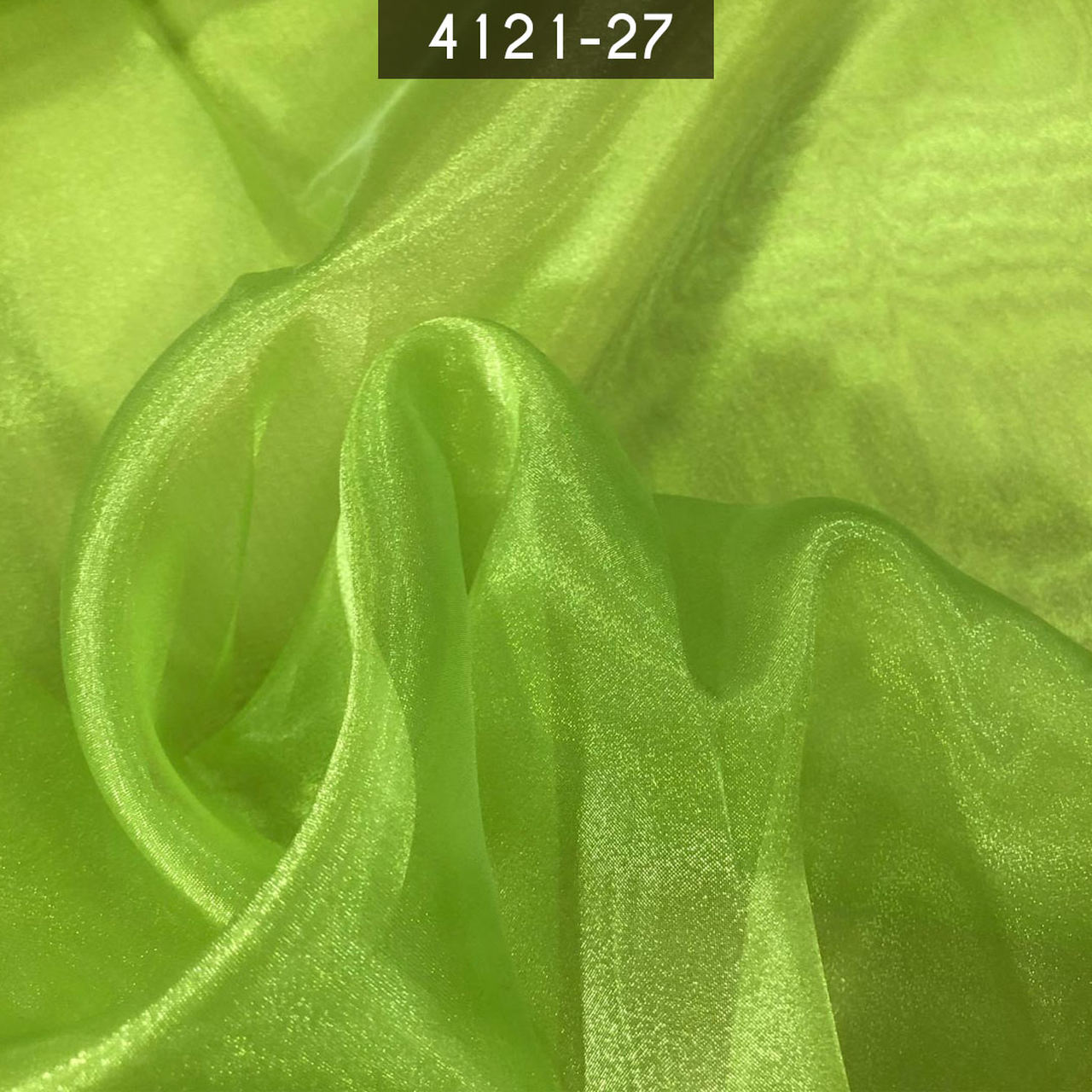 Tecido Organza Cristal 100% Poliéster Verde Maça