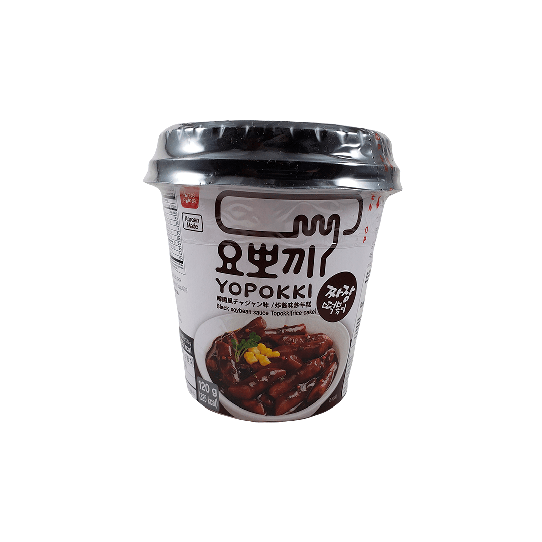 Topokki Bolinho de Arroz Coreano Yopokki Jjajang Molho de Soja Preta Copo 120g
