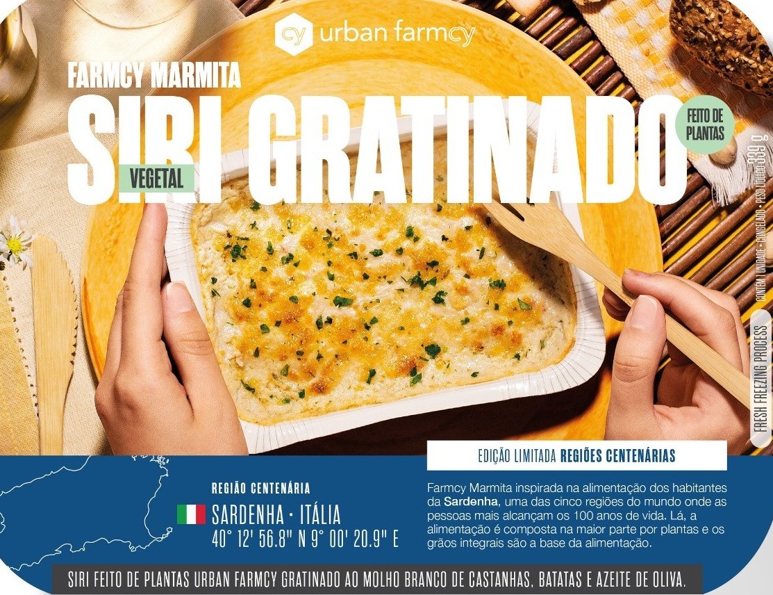 Siri vegetal gratinado ao molho branco de castanhas, batatas e azeite de oliva - Urban Farmcy