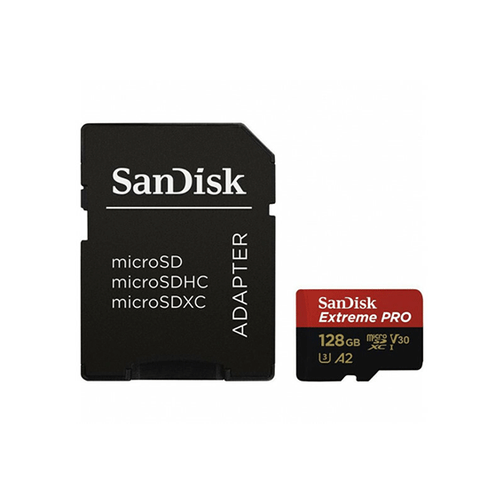 MICROSDXC 128GB SANDISK EXTREME PRO 170MB/S A2 COM ADAPTADOR 90MB/S