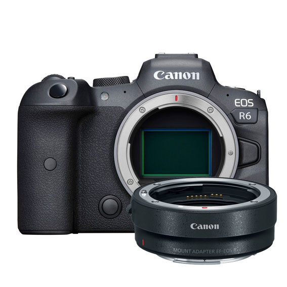 Câmera Canon Mirrorless EOS R6 4K com Adaptador