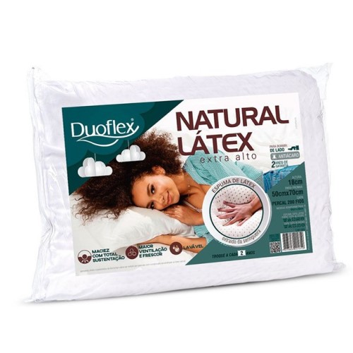 Travesseiro Duoflex Natural Látex Extra Alto 50x70x18