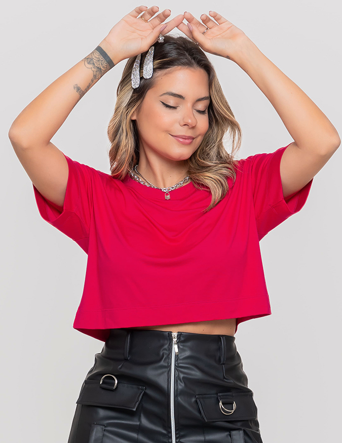 Blusa Cropped - Rosa Pink