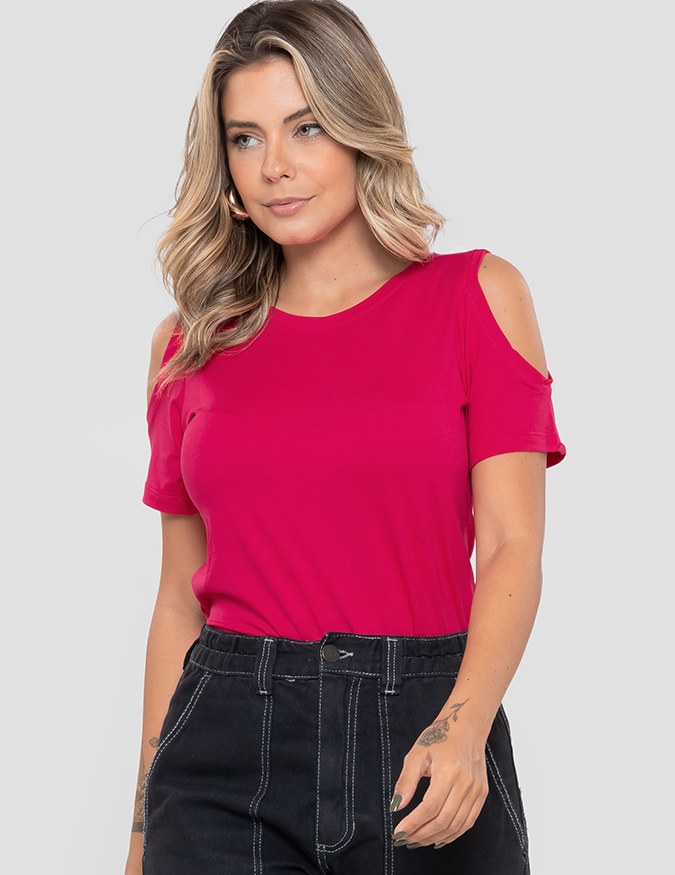 Blusa Ombro Vazado - Rosa Pink