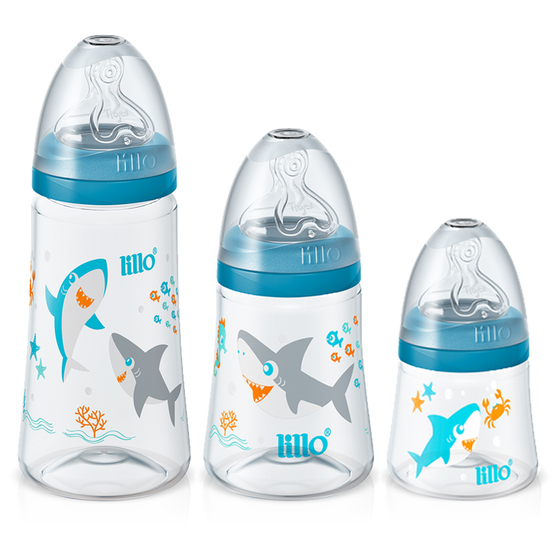 Kit Presente Para Chá de Bebê Menino Mamadeira Lillo Smart Azul 120/180/300ml