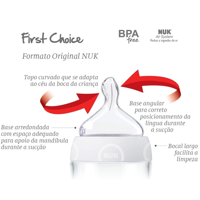 Mamadeira Nuk First Choice Newborn 90ml Antivazamento 0+ Meses