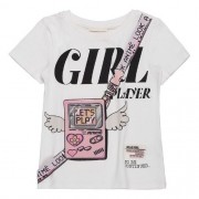 Camiseta Infantil Feminina Branca Vídeo Game Animê
