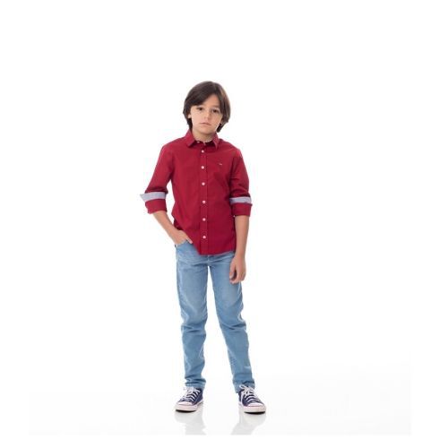 Camisa Tricoline Infantil Masculina 1+1
