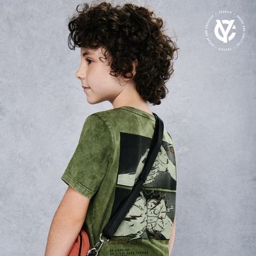 Camiseta Infantil Masculina Verde Militar Youccie