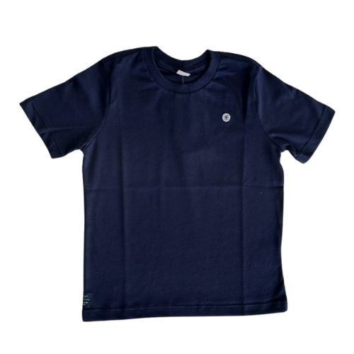 Camiseta Masculina Infantil Cores Sólidas Logo Bordada 1+1
