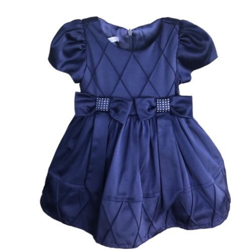 Vestido Feminino Festa Azul Marinho Laços na Cintura Anjos Baby