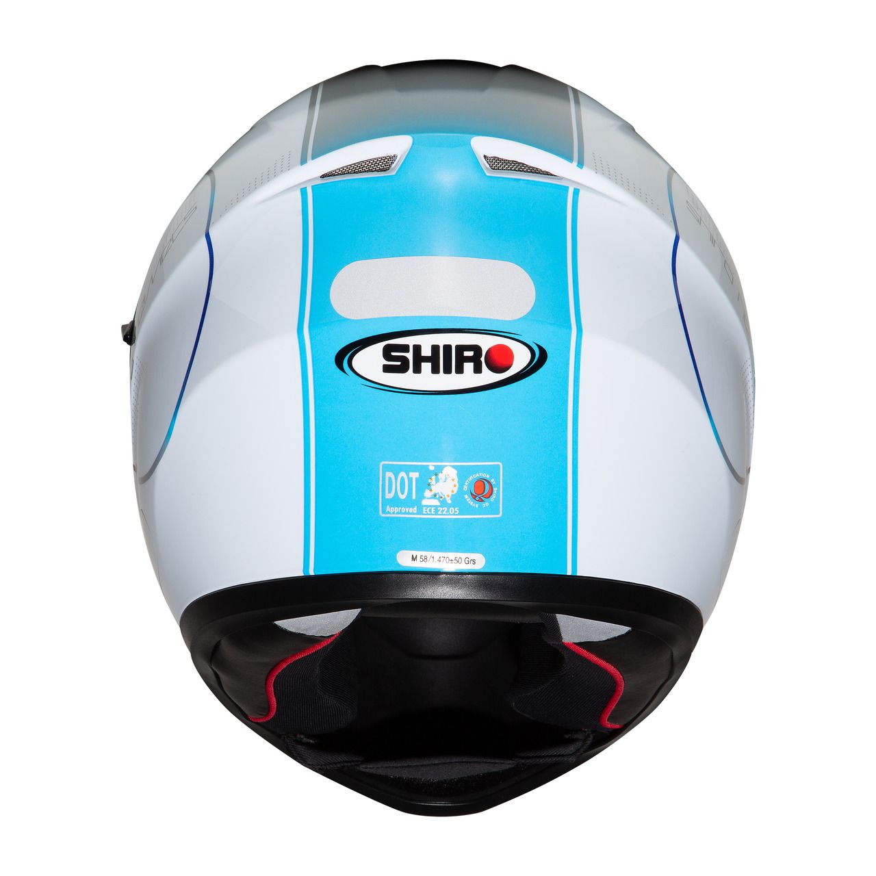 Capacete Shiro Integral Strada com Óculos Interno SH-600 Robotic Branco Vermelho e Azul