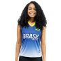 Camisa de Vôlei Brasil Retrô Azul 2008 - S/Nº - Feminina