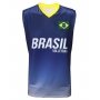 Camisa de Vôlei Brasil Retrô Azul 2008 - S/Nº - Masculina