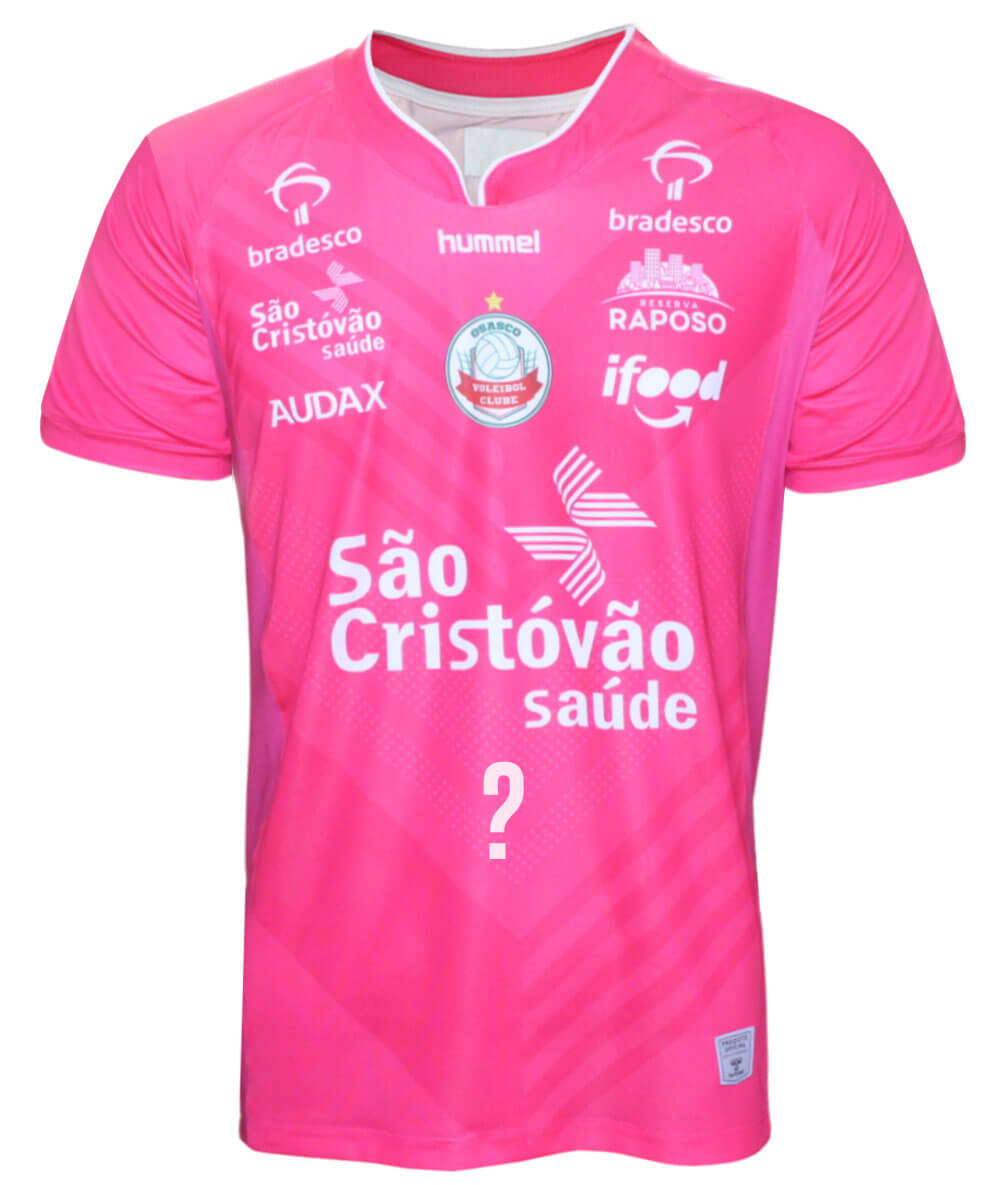 Camisa de Vôlei Osasco 2020/21 Rosa - Masculina - Personalizada