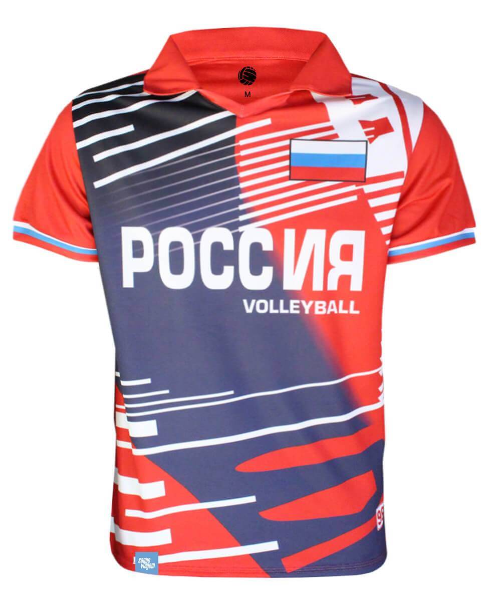 Camisa de Vôlei Rússia Retrô 1996 Vermelha - S/N°- Masculina