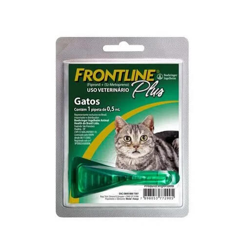Antipulgas e Carrapatos Frontline Plus  para Gatos 0,5ml