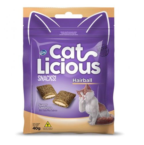 Petisco Cat Licious Snacks Hairball Bolas De Pelos Gatos 40g