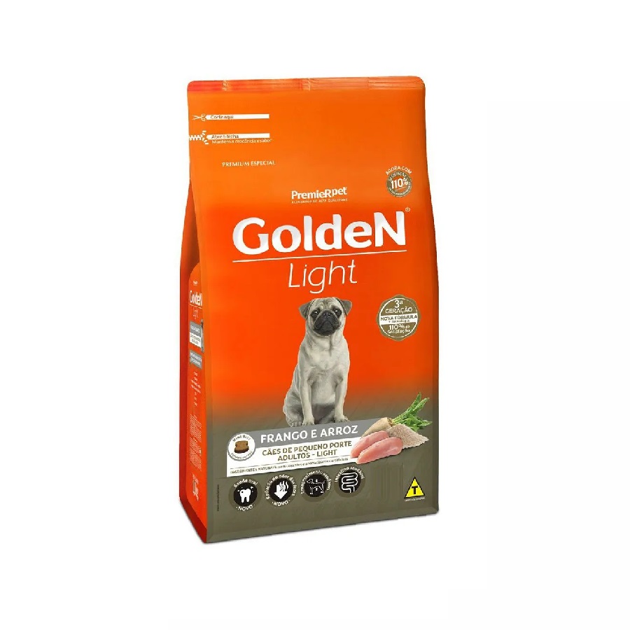 Ração Golden Premium Especial Formula Light Cães Adultos Raças Pequenas Frango e arroz