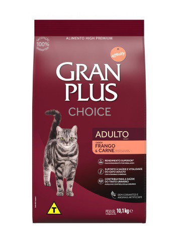 Ração GranPlus Choice Gatos Adultos Sabor Frango e Carne