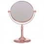 Espelho De Mesa P/ Maquiagem Dupla Face Aumento 2 X / Rosê
