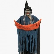 Bruxa Decoração Halloween Boneco com Som de Terror e Luz