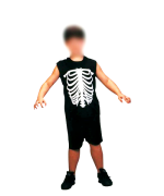 Fantasia Esqueleto Caveira Infantil - Curto