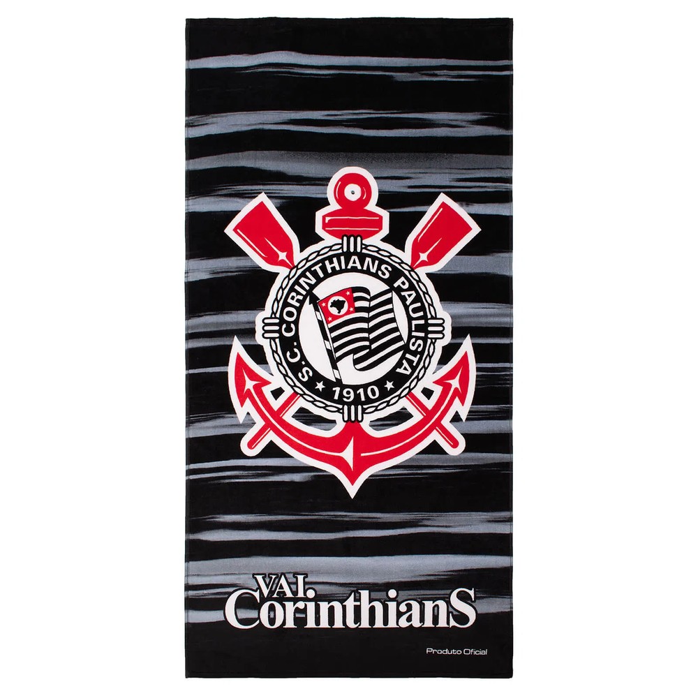 Toalha de Banho Aveludada Estampada Brasão Corinthians 2021 - Buettner
