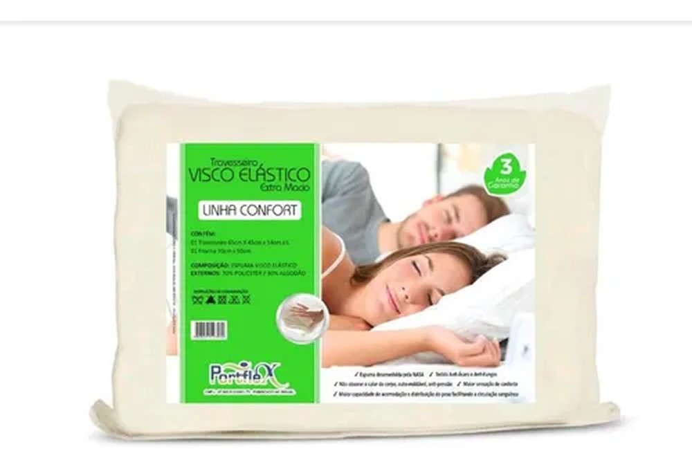 Travesseiro Visco Elástico Extra Macio Linha Confort - Portflex