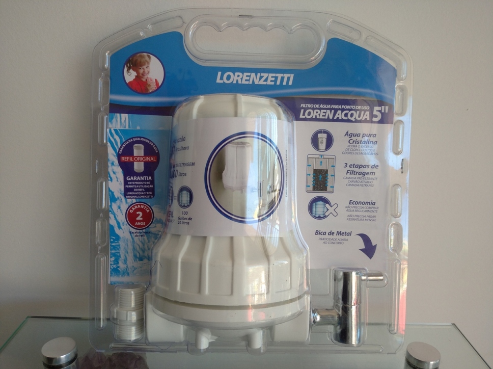 Filtro de agua para ponto de uso loren acqua 5  lorenzetti