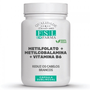 Metilfolato 1 mg + Metilcobalamina 1 mg + Vit B6 15 mg Sublingual Vegan Caps