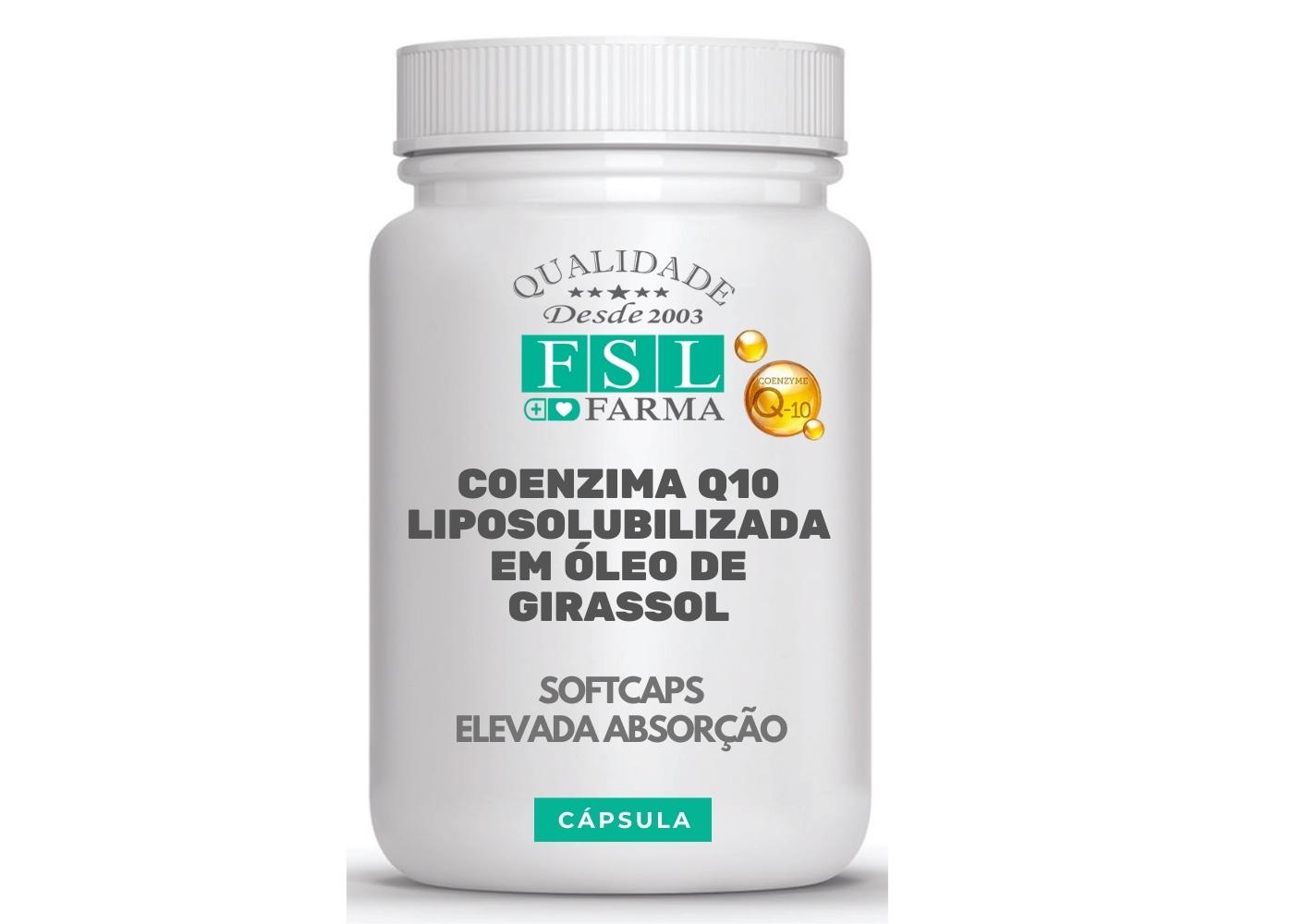 Coenzima Q10 (Ubiquinona) 50mg Liposolubilizada em óleo de Girasol
