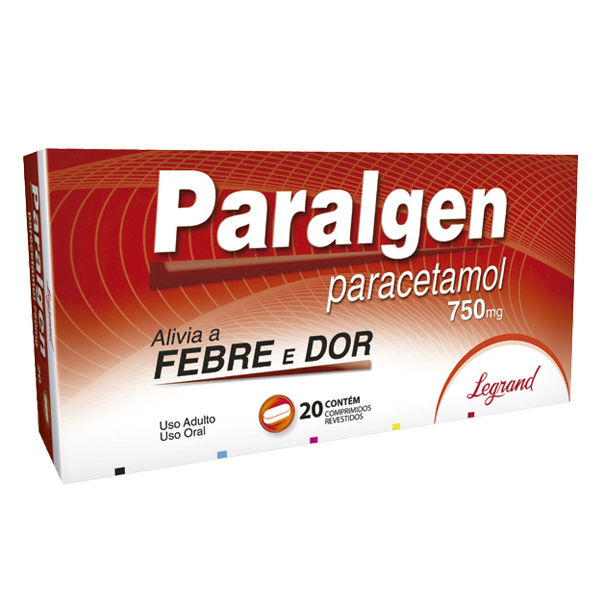 Paralgen 750mg com 20 comprimidos - Legrand