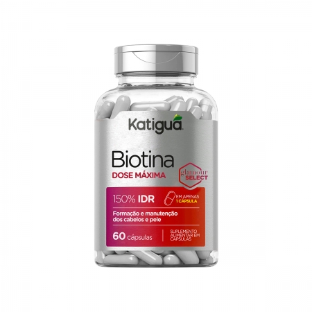 Biotina Dose Máxima Glamour 500mg 60 Cápsulas - Katiguá 