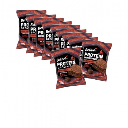 Brownie Protein Sem Glúten Zero Açúcar  Double Chocolate  com 10 unidades de 40g - Belive