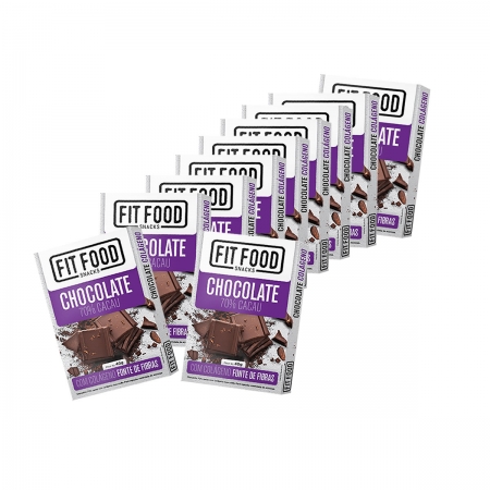Chocolate Colágeno 70% Cacau Display com 10 un de 40g - Fit Food