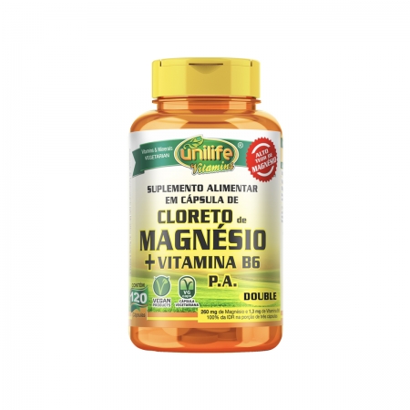 Cloreto de Magnésio P.A. com Vitamina B6 800mg 120 Cápsulas - Unilife