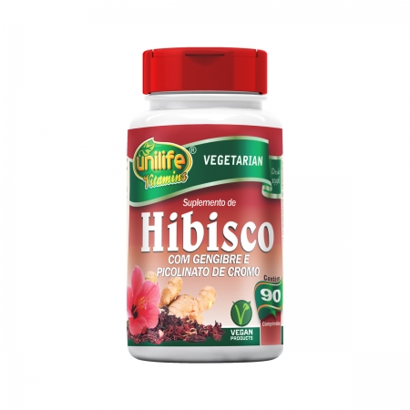 Hibisco com Gengibre 500mg 90 Cápsulas - Unilife