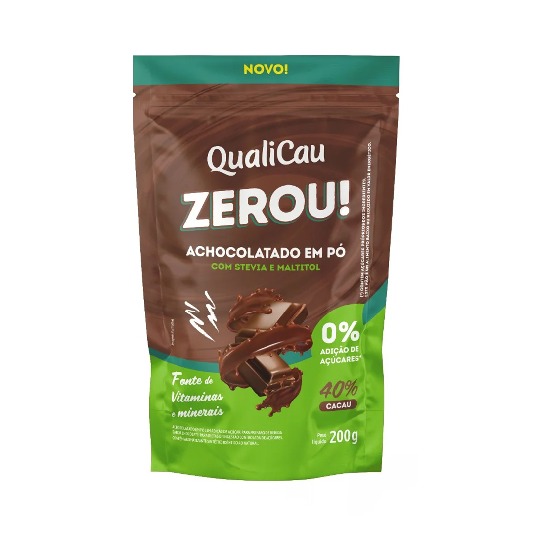 Achocolatado em Pó Zerou 40% Cacau 200g - Qualicoco