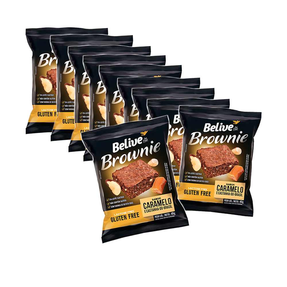 Brownie Sem Glúten Caramelo e Castanha do Brasil com 10 unidades de 40g - Belive
