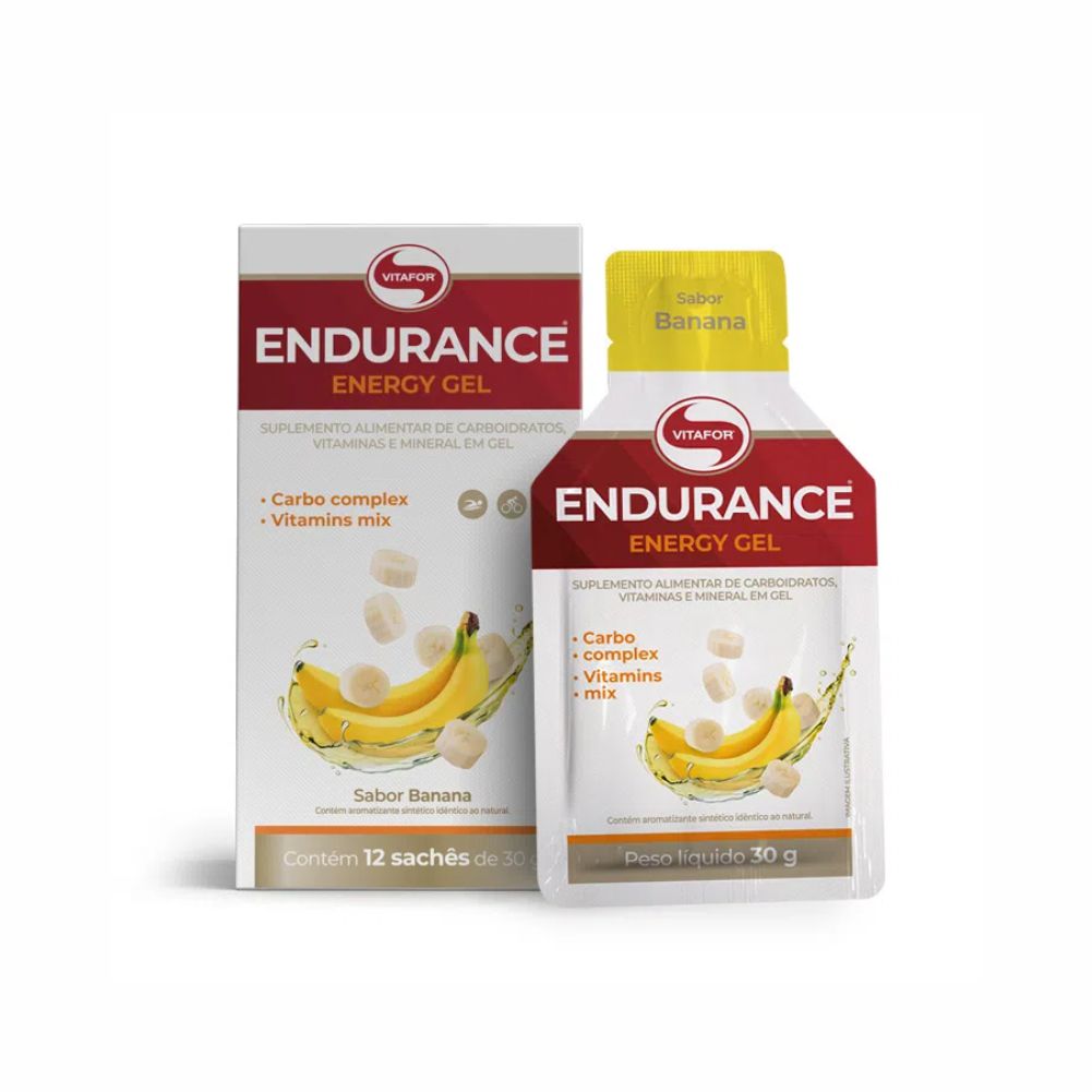 Energy Gel Endurance Sabor Banana Display 12 un de 30g -  Vitafor 