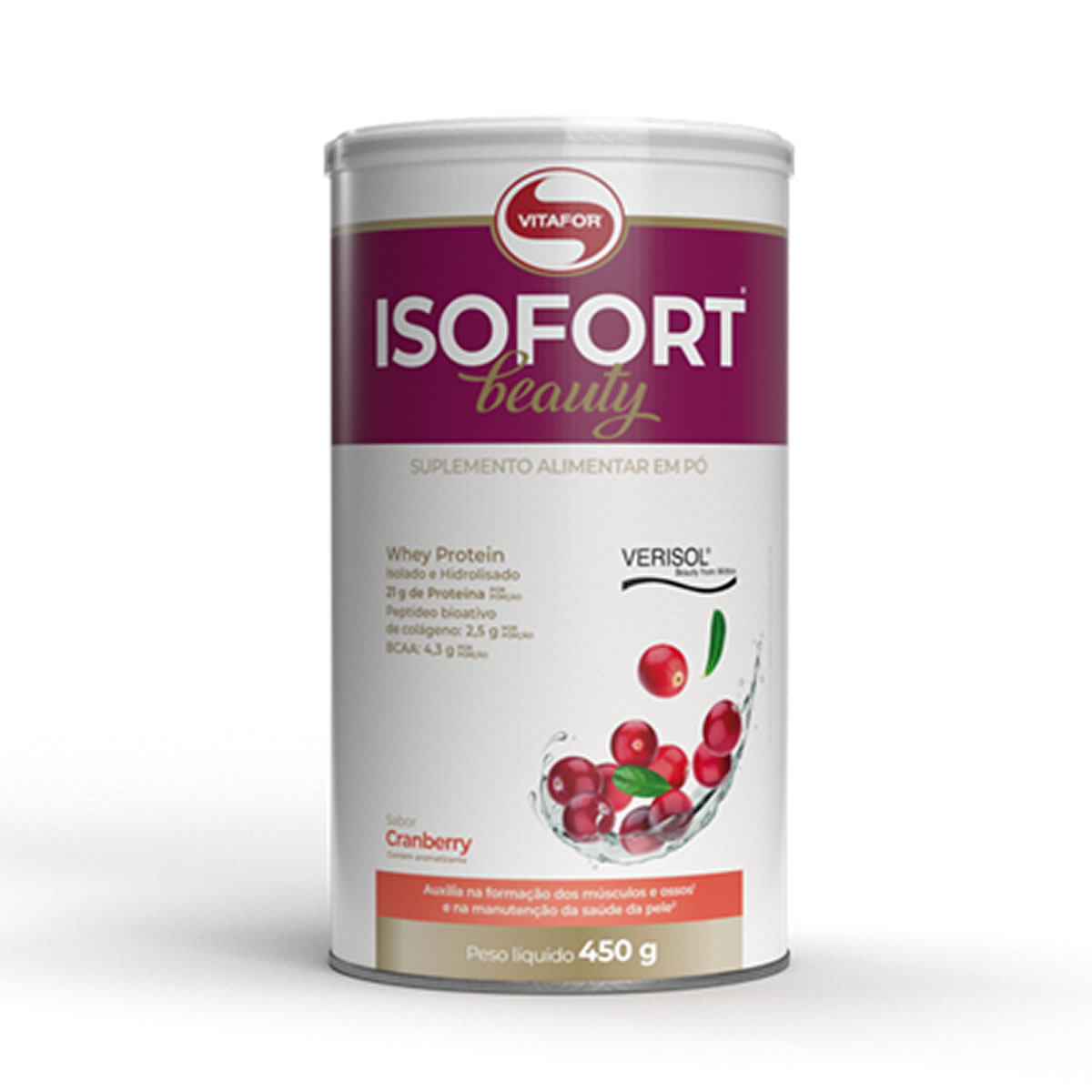 Isofort Beauty sabor Cranberry 450g - Vitafor