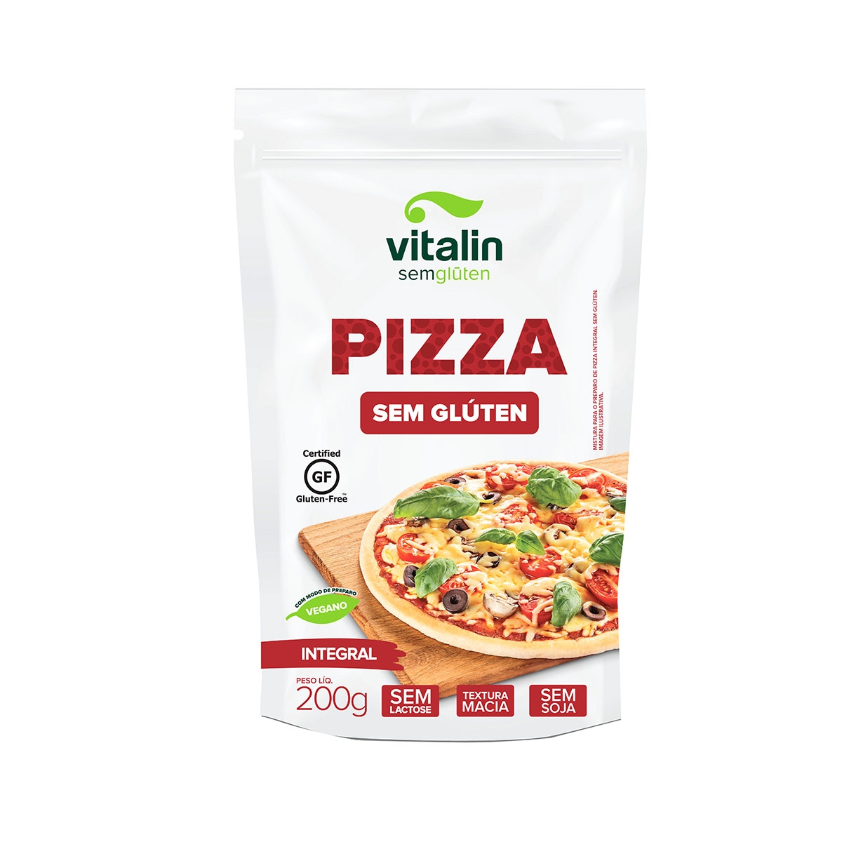 Mistura Integral para Pizza sem glúten 200g - Vitalin