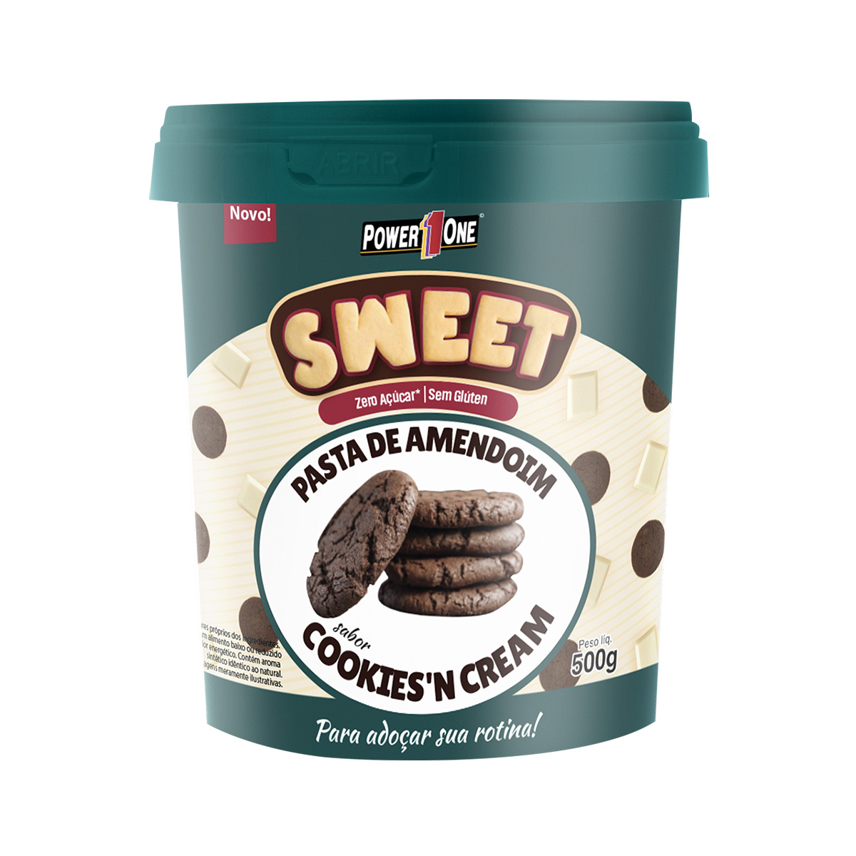 Pasta de Amendoim Sweet Sabor Cookies N Cream 500g - Power1One