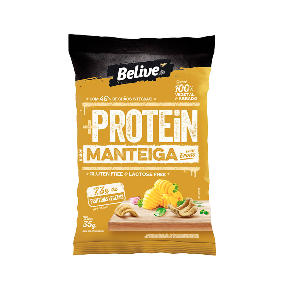 Snack Sem Glúten Protein Manteiga com Ervas 35g - Belive