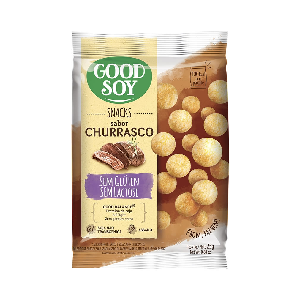 Snack Sem Glúten Sabor Churrasco 25g - Good Soy