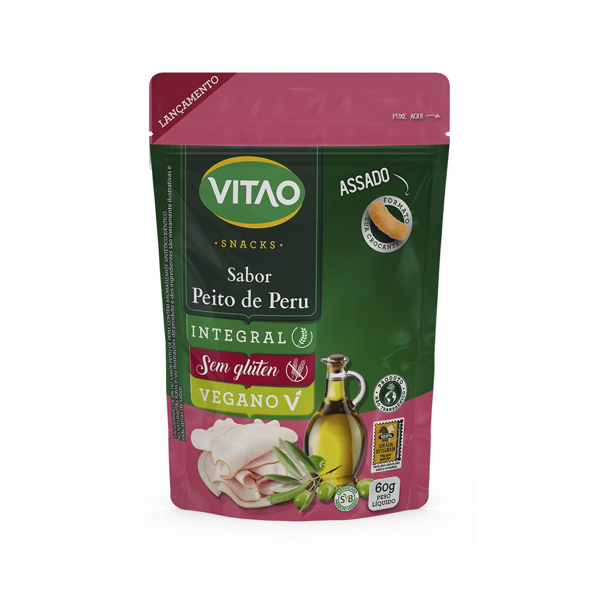 Snacks Integral Sabor Peito de Peru 60g - Vitao