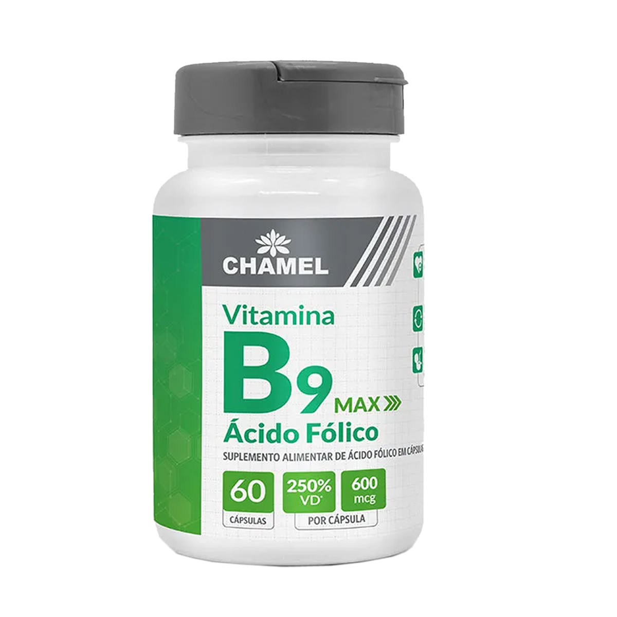 Vitamina B9 Max 500mg 60 Capsulas - Chamel