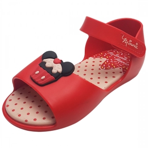 Sandália Disney Minnie Fun Cupcake - Branca e Vermelha