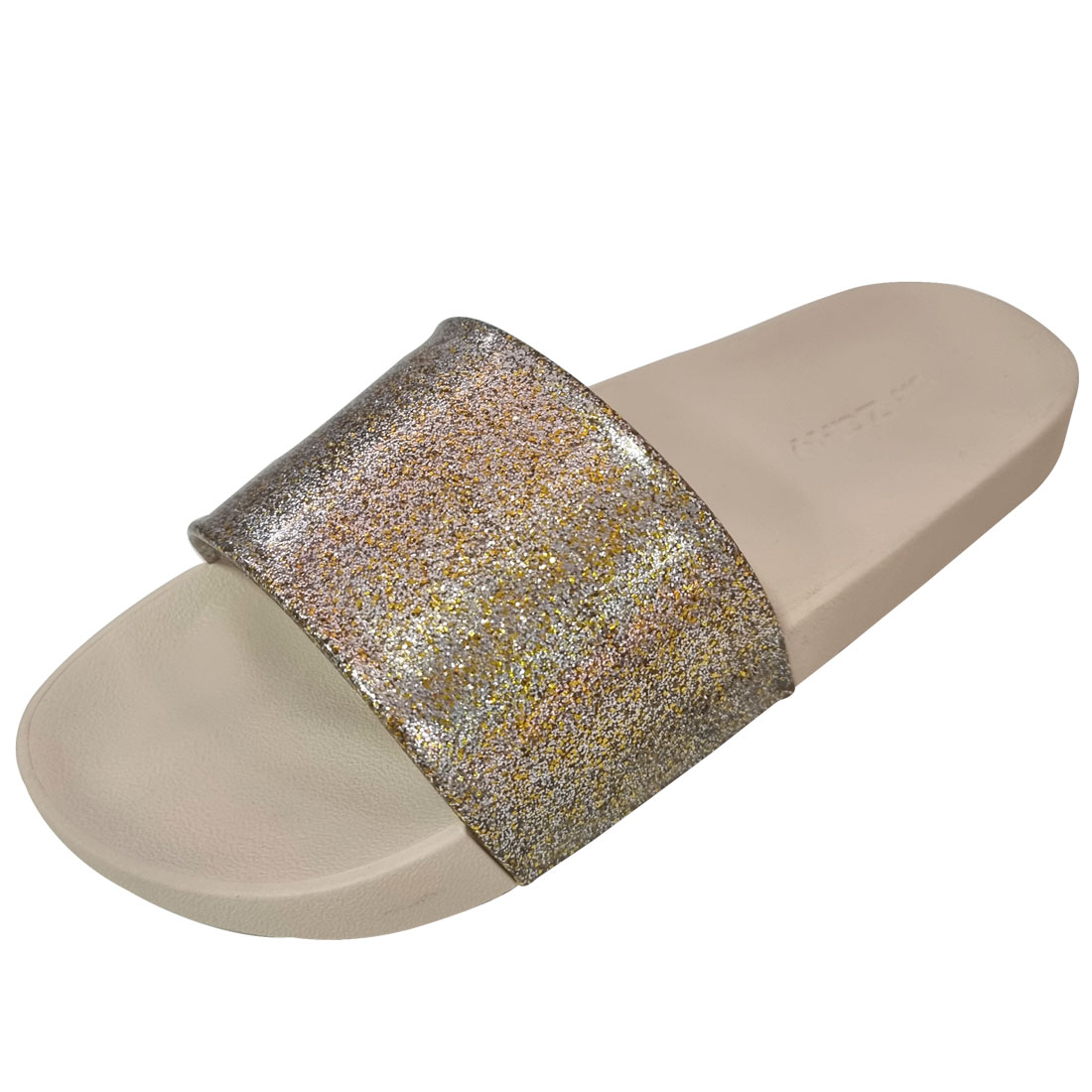 Sandália Slide Zaxy Snap - Ouro Glitter